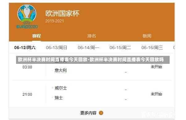 欧洲杯半决赛时间直播表今天回放-欧洲杯半决赛时间直播表今天回放吗